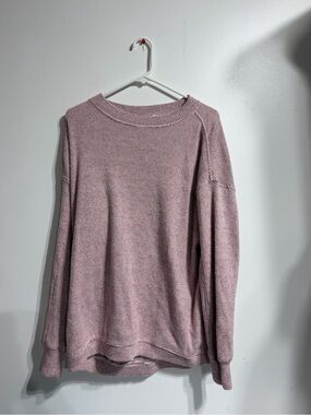 Aerie Oversized Thermal Waffle Knit Long Sleeve Top XS